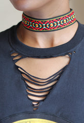 Aztec patterned choker jewellery 