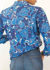 Vintage Swirl Floral Print Shirt