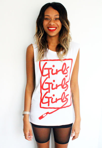 Girls Girls Girls Print T-shirt