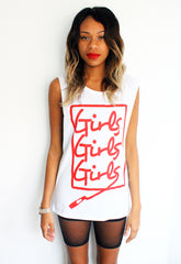 Girls Girls Girls Print T-shirt