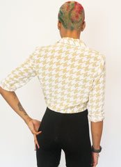 Vintage 1990's Houndstooth Pattern Printed Shirt