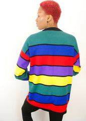 Vintage 90's Rainbow Stripe Oversized Jumper