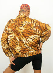 Vintage KAKTUS Tiger Gyal 90s Nylon Casual Shell Jacket