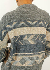 Vintage 90's Aztec Pattern Crosby Style Oversized Jumper