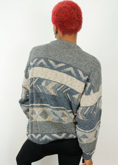 Vintage 90's Aztec Pattern Crosby Style Oversized Jumper