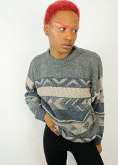 Vintage 90's Aztec Pattern Crosby Style Oversized Jumper