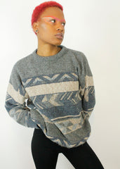 Vintage 90's Aztec Pattern Crosby Style Oversized Jumper