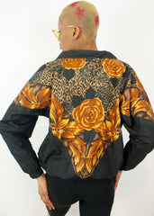 Vintage ARGEE Leopard Rose Print 90s Shell Festival Jacket