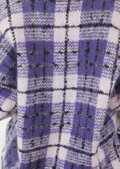 Vintage 90's Check Pattern Oversized Fluffy Coatigan